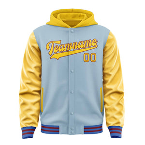 Custom Light Blue Gold Jacket