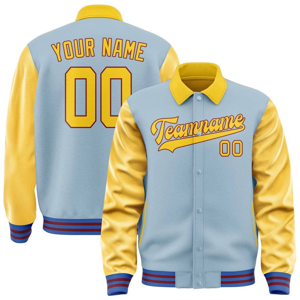 Custom Light Blue Gold Jacket