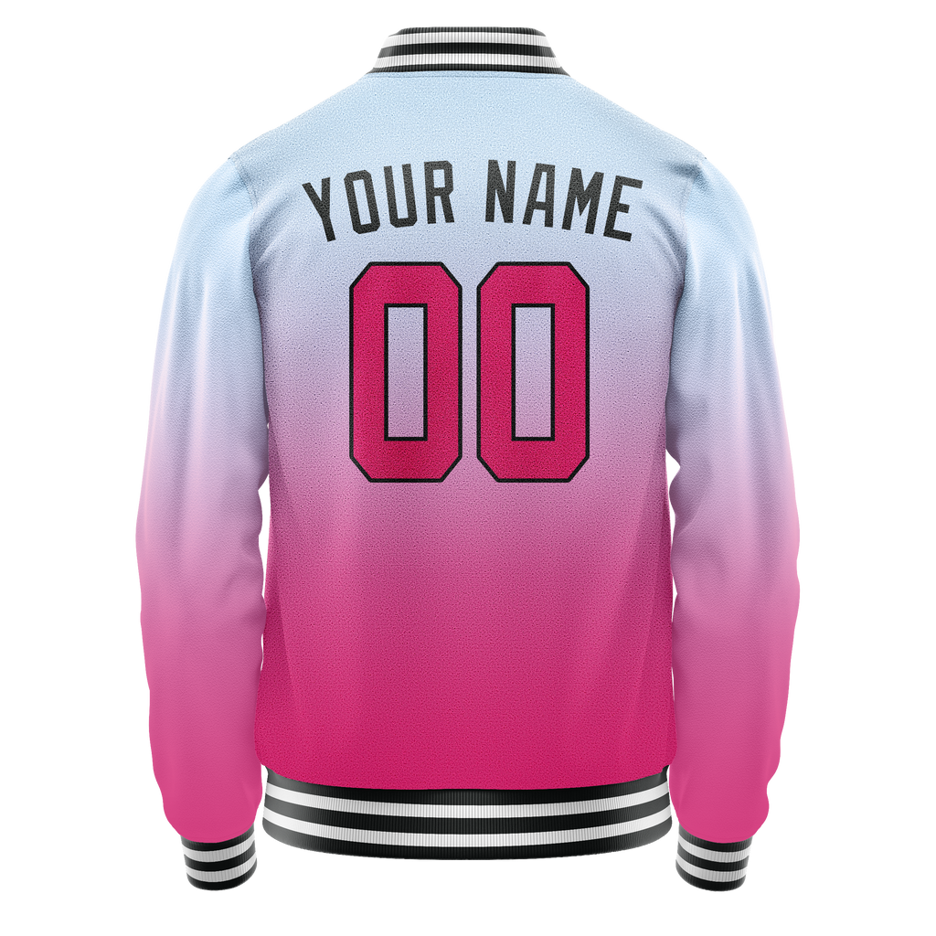 Custom Light-Blue Pink Gradient Varsity Letterman Jacket
