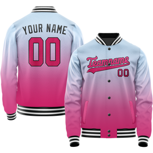 Custom Light-Blue Pink Gradient Varsity Letterman Jacket