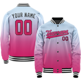 Custom Light-Blue Pink Gradient Varsity Letterman Jacket