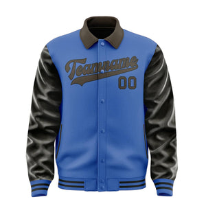 Custom Sky Blue Brown Jacket