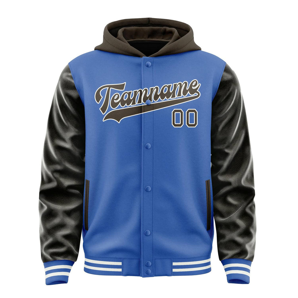 Custom Sky Blue Brown Jacket