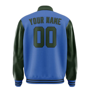 Custom Sky Blue Dark Green Jacket
