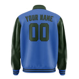 Custom Sky Blue Dark Green Jacket