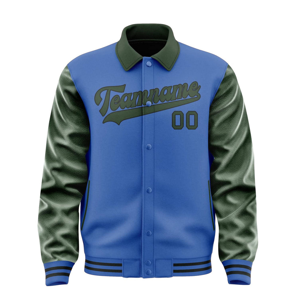 Custom Sky Blue Dark Green Jacket