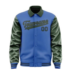 Custom Sky Blue Dark Green Jacket