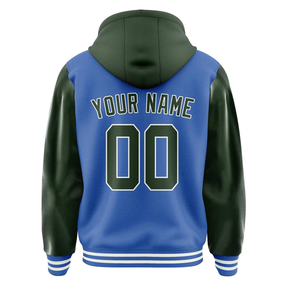 Custom Sky Blue Dark Green Jacket