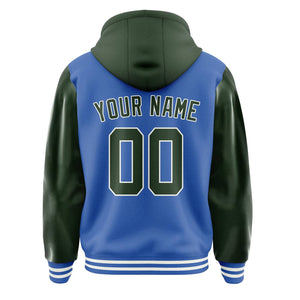 Custom Sky Blue Dark Green Jacket
