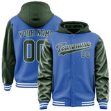 Custom Sky Blue Dark Green Jacket