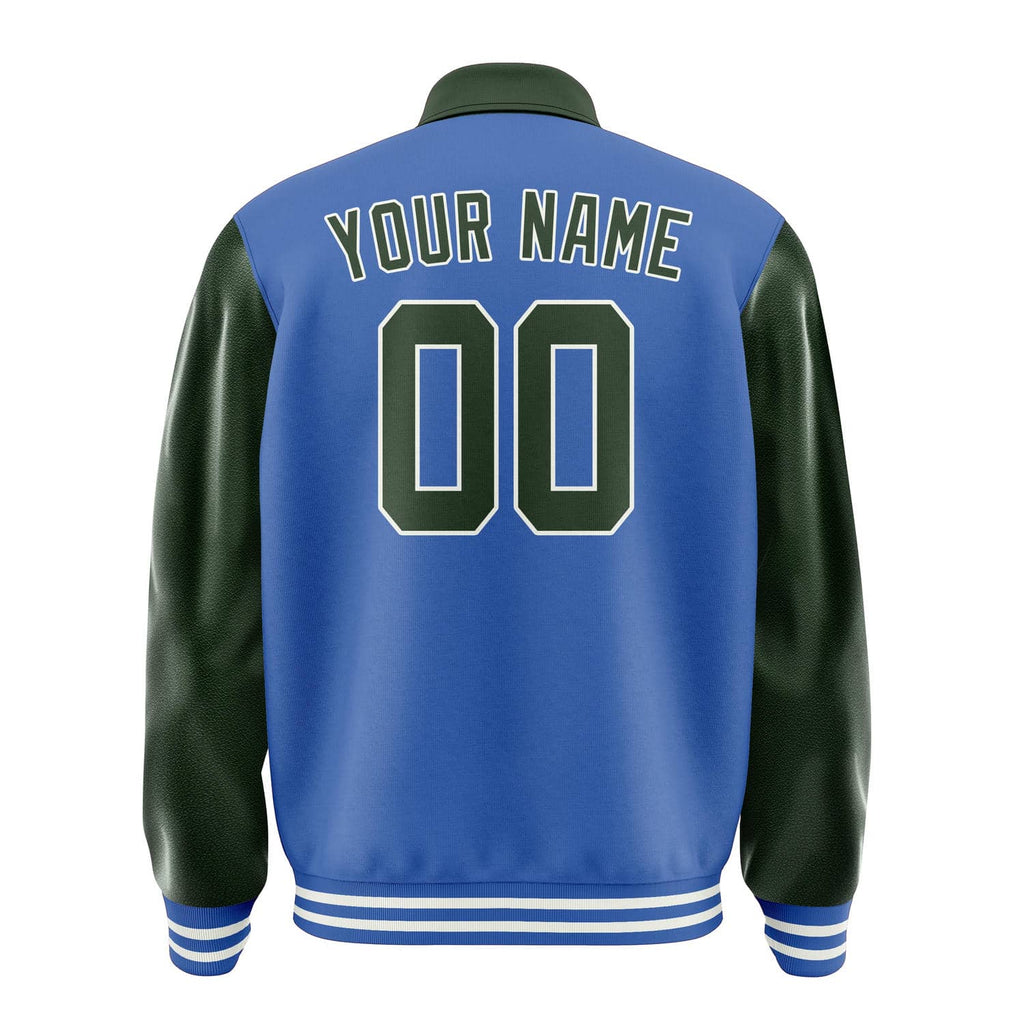 Custom Sky Blue Dark Green Jacket