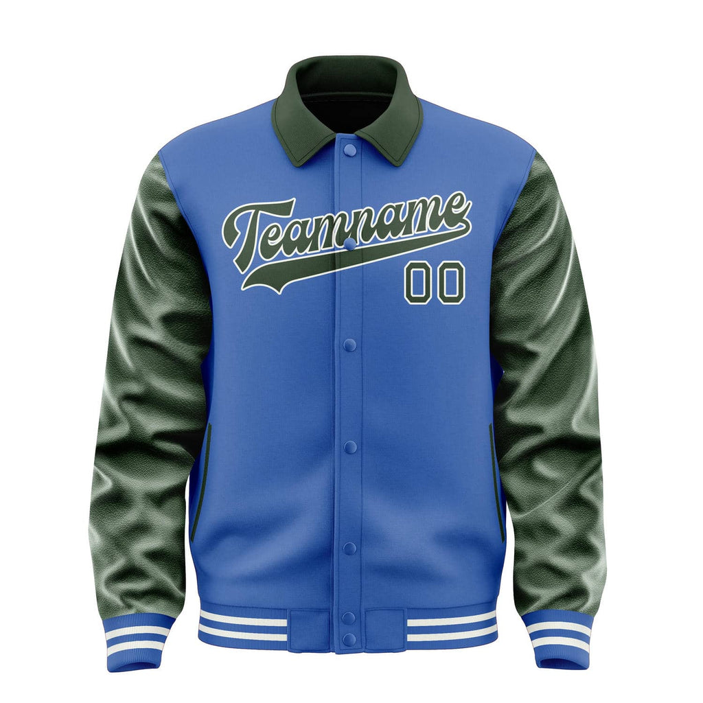 Custom Sky Blue Dark Green Jacket