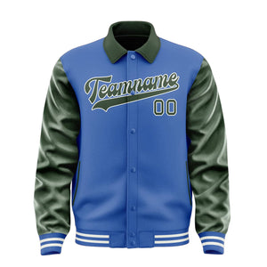 Custom Sky Blue Dark Green Jacket