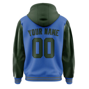 Custom Sky Blue Dark Green Jacket