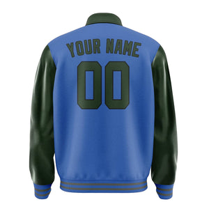 Custom Sky Blue Dark Green Jacket