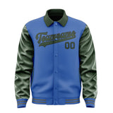 Custom Sky Blue Dark Green Jacket