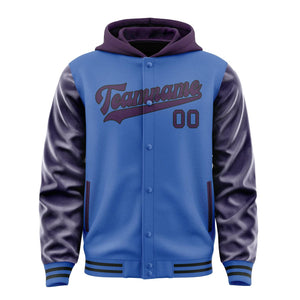 Custom Sky Blue Purple Jacket