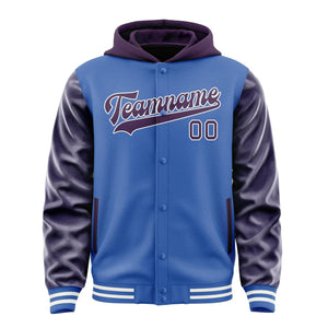 Custom Sky Blue Purple Jacket