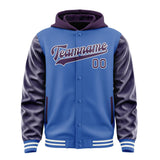 Custom Sky Blue Purple Jacket