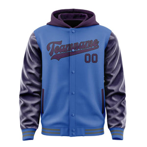 Custom Sky Blue Purple Jacket