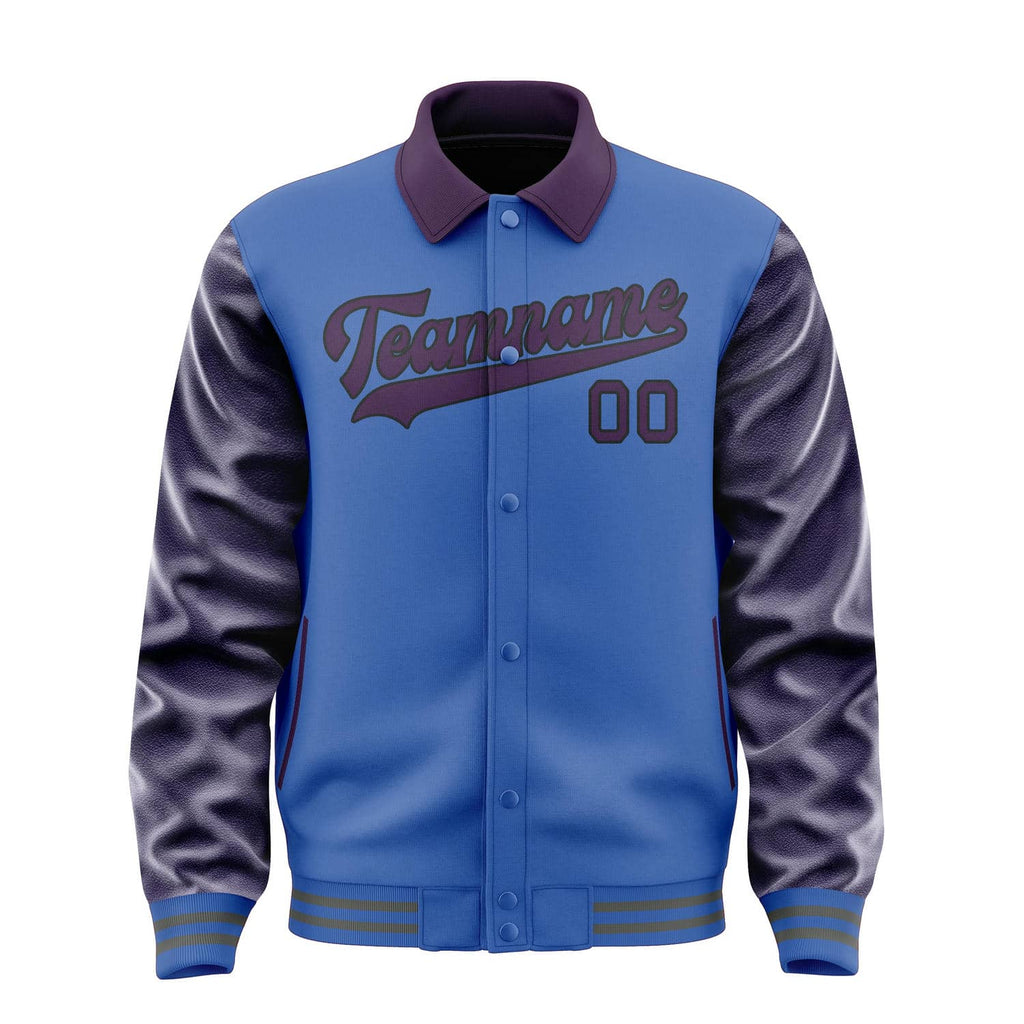Custom Sky Blue Purple Jacket