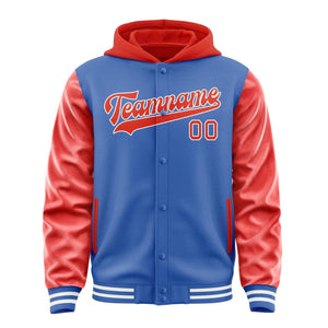 Custom Sky Blue Orange Red Jacket