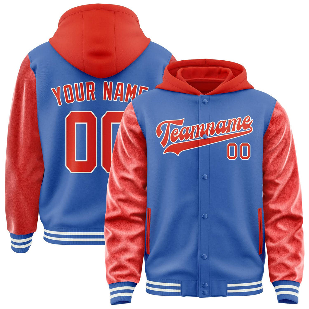 Custom Sky Blue Orange Red Jacket