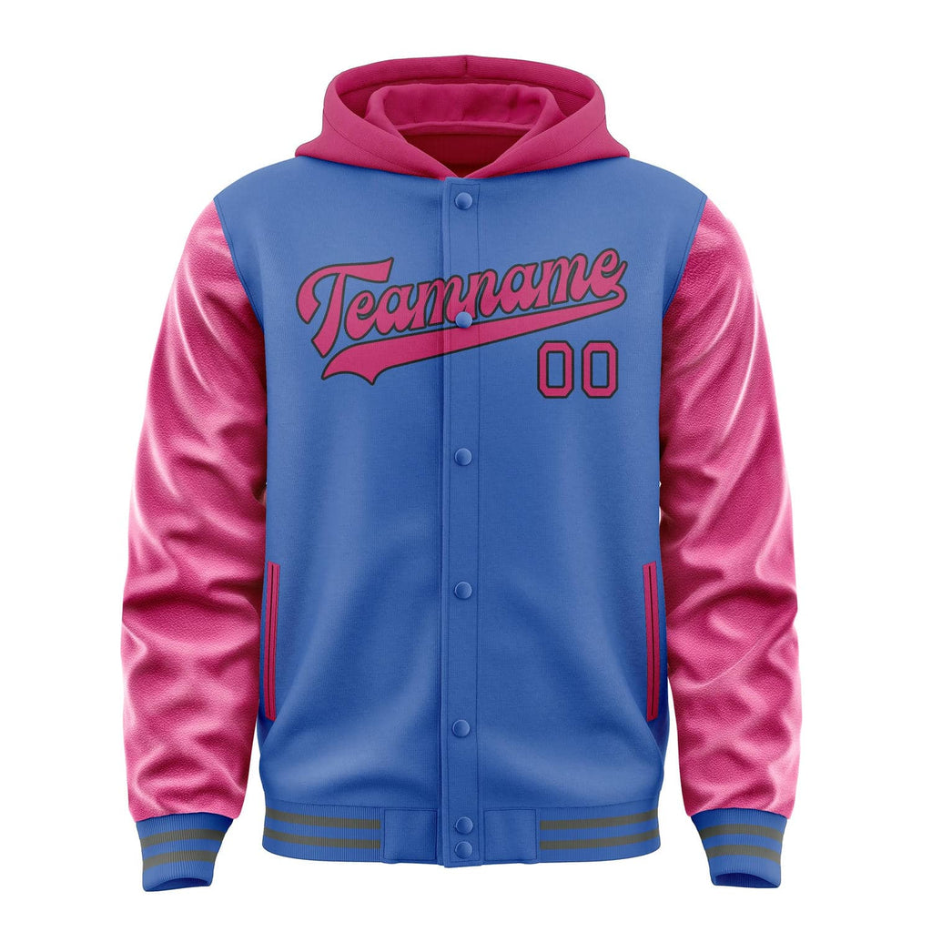 Custom Sky Blue Pink Jacket