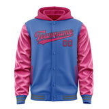 Custom Sky Blue Pink Jacket