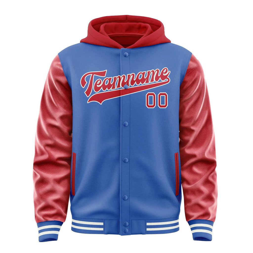 Custom Sky Blue Red Jacket