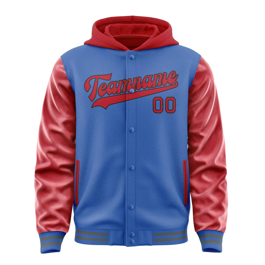 Custom Sky Blue Red Jacket