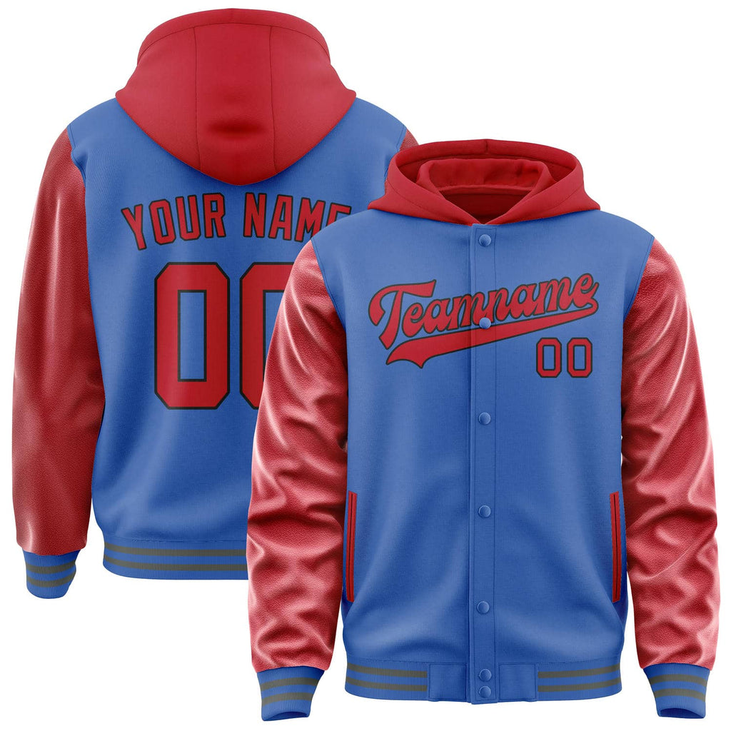 Custom Sky Blue Red Jacket