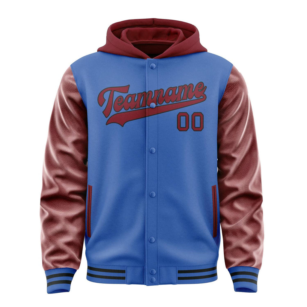 Custom Sky Blue Crimson Red Jacket