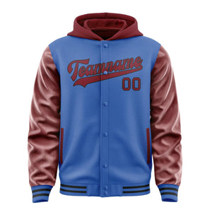 Custom Sky Blue Crimson Red Jacket