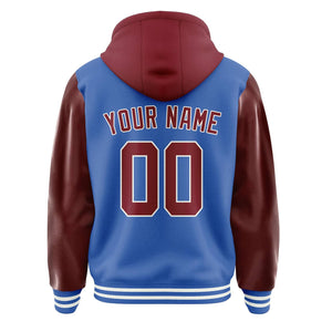 Custom Sky Blue Crimson Red Jacket