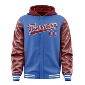 Custom Sky Blue Crimson Red Jacket