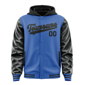Custom Sky Blue Black Jacket