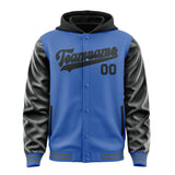 Custom Sky Blue Black Jacket