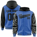 Custom Sky Blue Black Jacket
