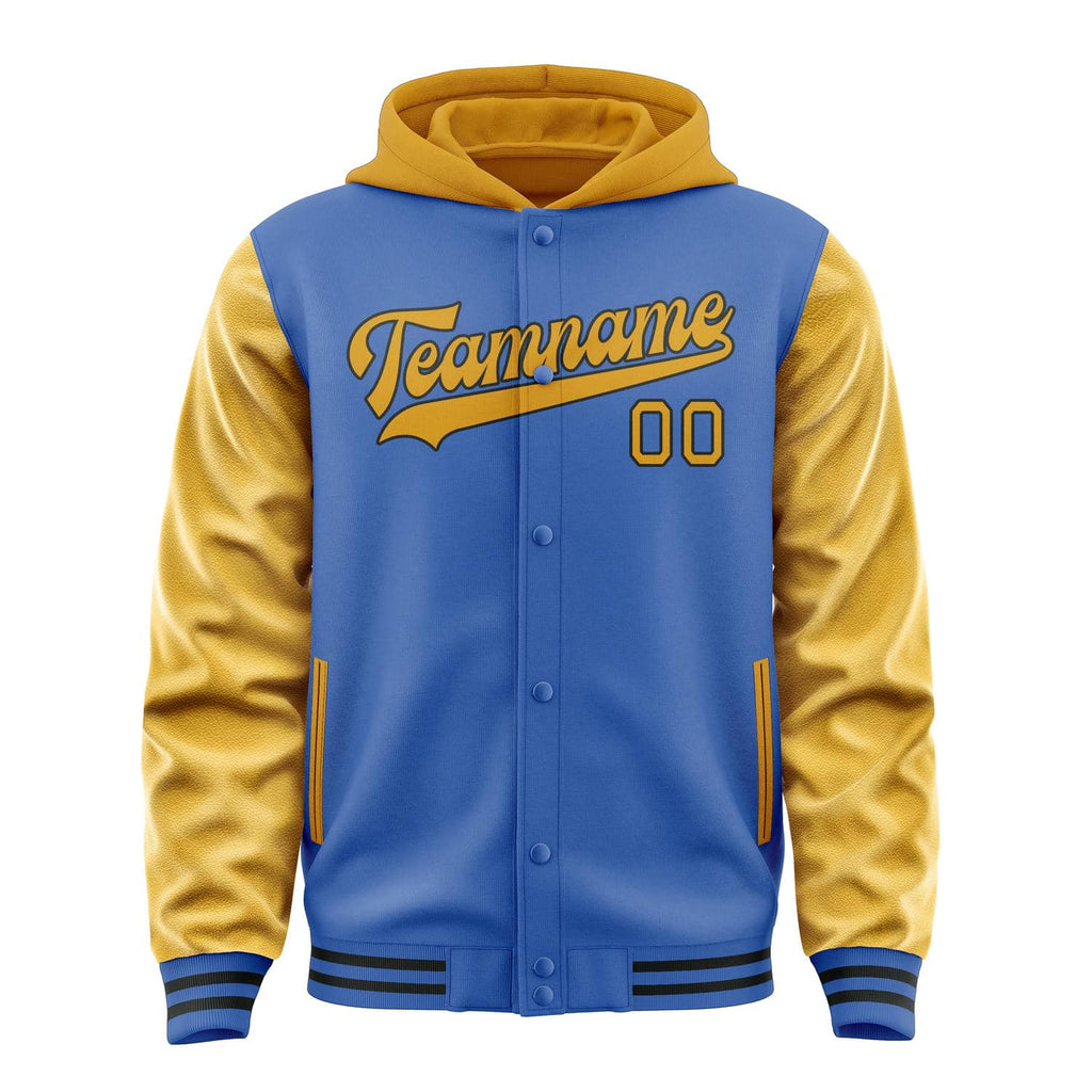 Custom Sky Blue Yellow Jacket