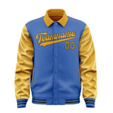 Custom Sky Blue Yellow Jacket