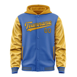 Custom Sky Blue Yellow Jacket