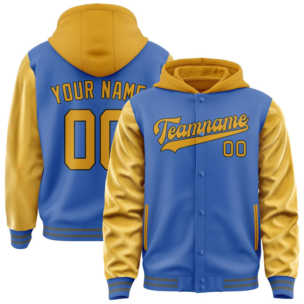 Custom Sky Blue Yellow Jacket