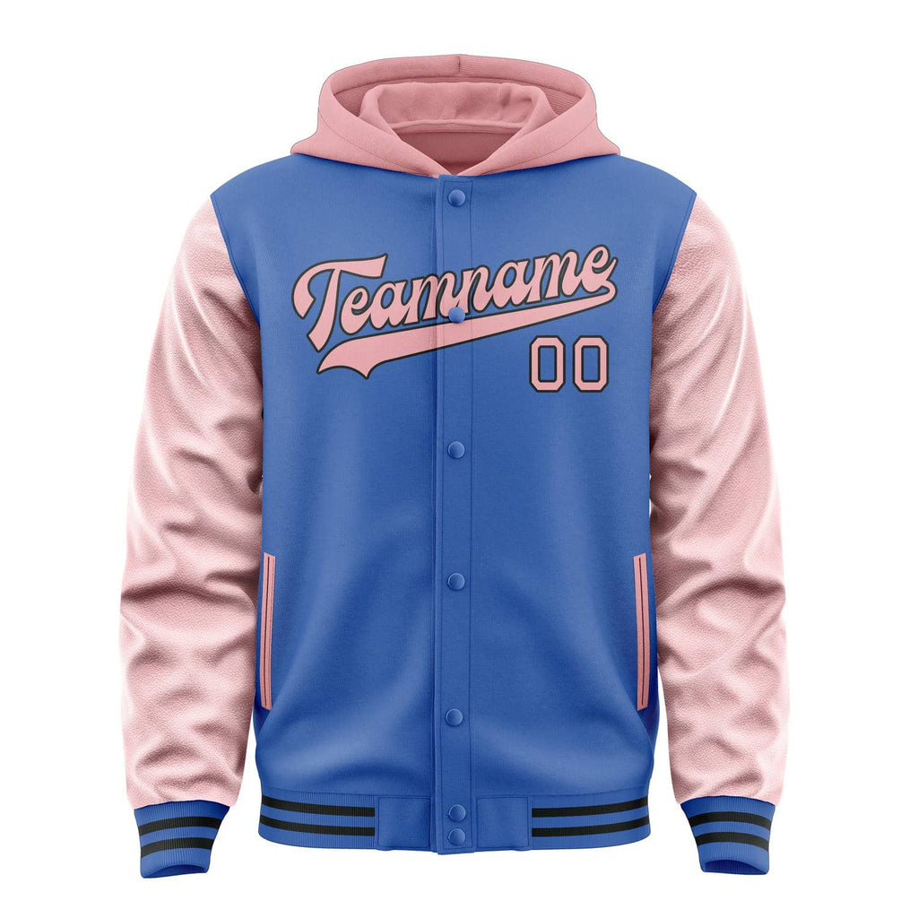 Custom Sky Blue Light Pink Jacket