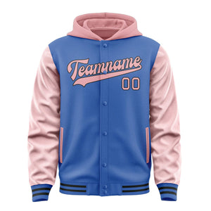 Custom Sky Blue Light Pink Jacket