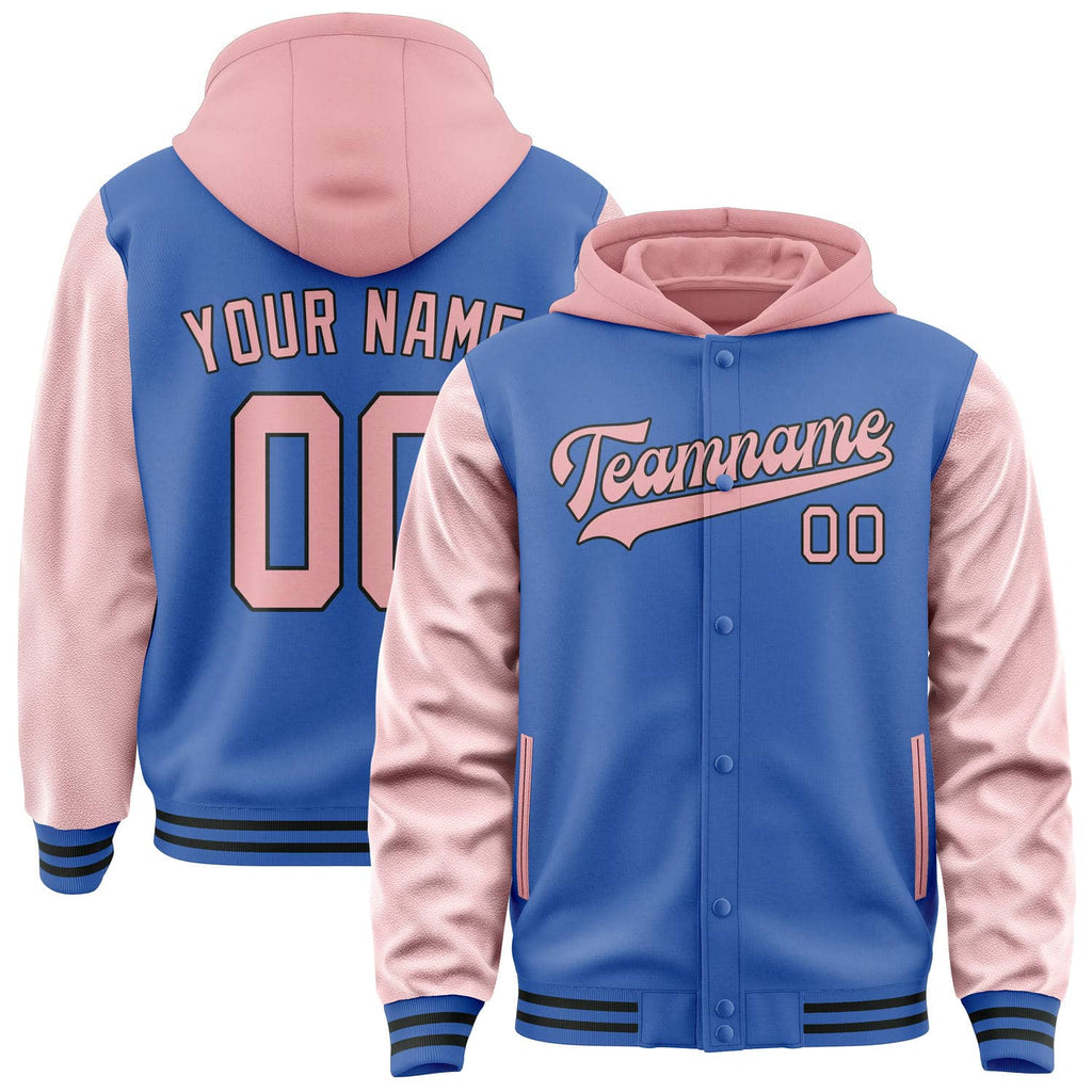 Custom Sky Blue Light Pink Jacket