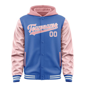 Custom Sky Blue Light Pink Jacket