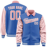 Custom Sky Blue Light Pink Jacket