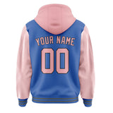 Custom Sky Blue Light Pink Jacket