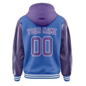 Custom Sky Blue Light Purple Jacket